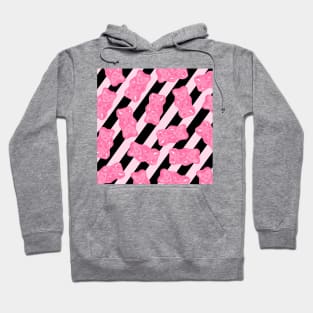 Pink and Black Gummies Pattern Big Hoodie